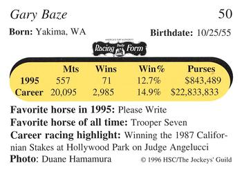 1996 Jockey Star Jockeys' Guild #50 Gary Baze Back